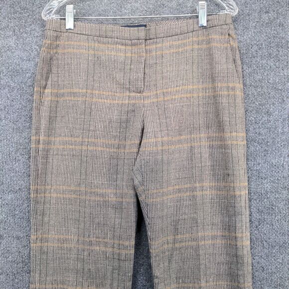 Piazza Sempione Women's Violette Straight Dress Pants 42 Multi Plaid Wool Blend - Picture 3 of 12